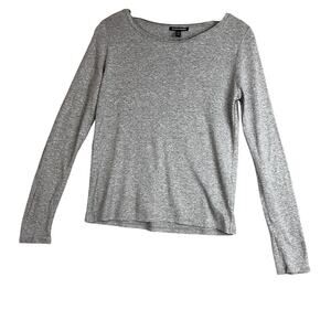 Eileen Fisher Tshirt Womens XS Grey Organic Cotton Long Sleeve Luxe Minimalist